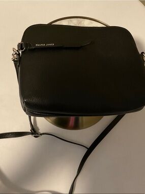 Draper James Black Pebbled Leather Crossbody with Strap